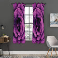 Dark Purple Rose Print Grommet Curtain Panels