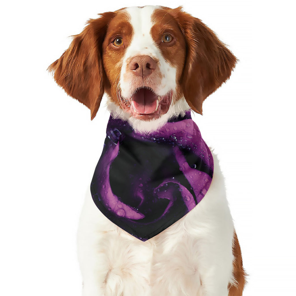 Dark Purple Rose Print Dog Bandana