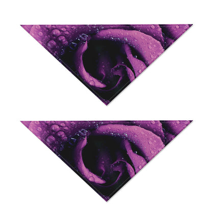 Dark Purple Rose Print Dog Bandana