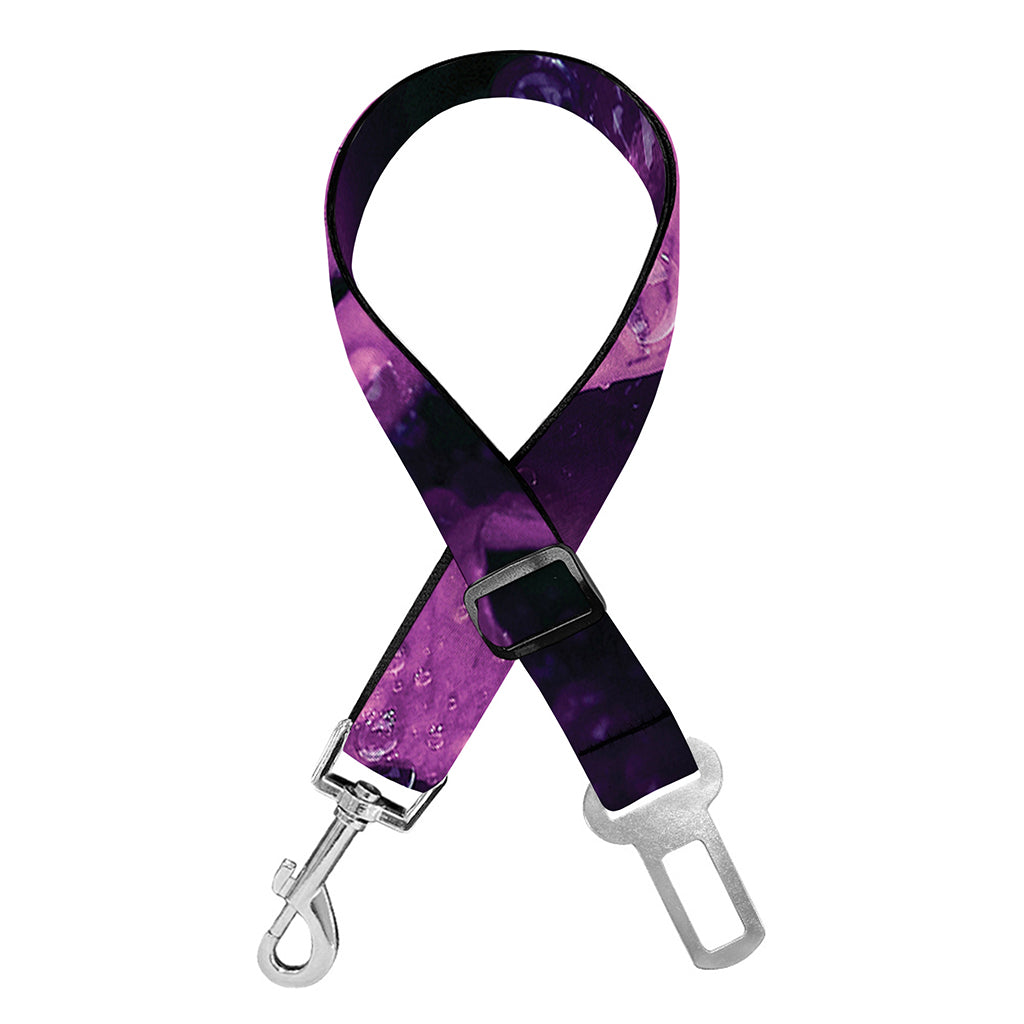 Dark Purple Rose Print Dog Seat Belt