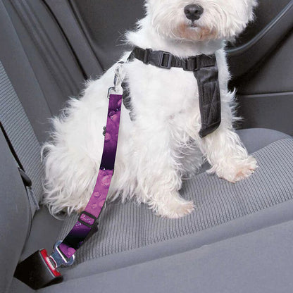 Dark Purple Rose Print Dog Seat Belt