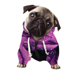 Dark Purple Rose Print Dog Zip Up Hoodie