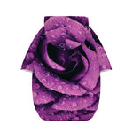 Dark Purple Rose Print Dog Zip Up Hoodie