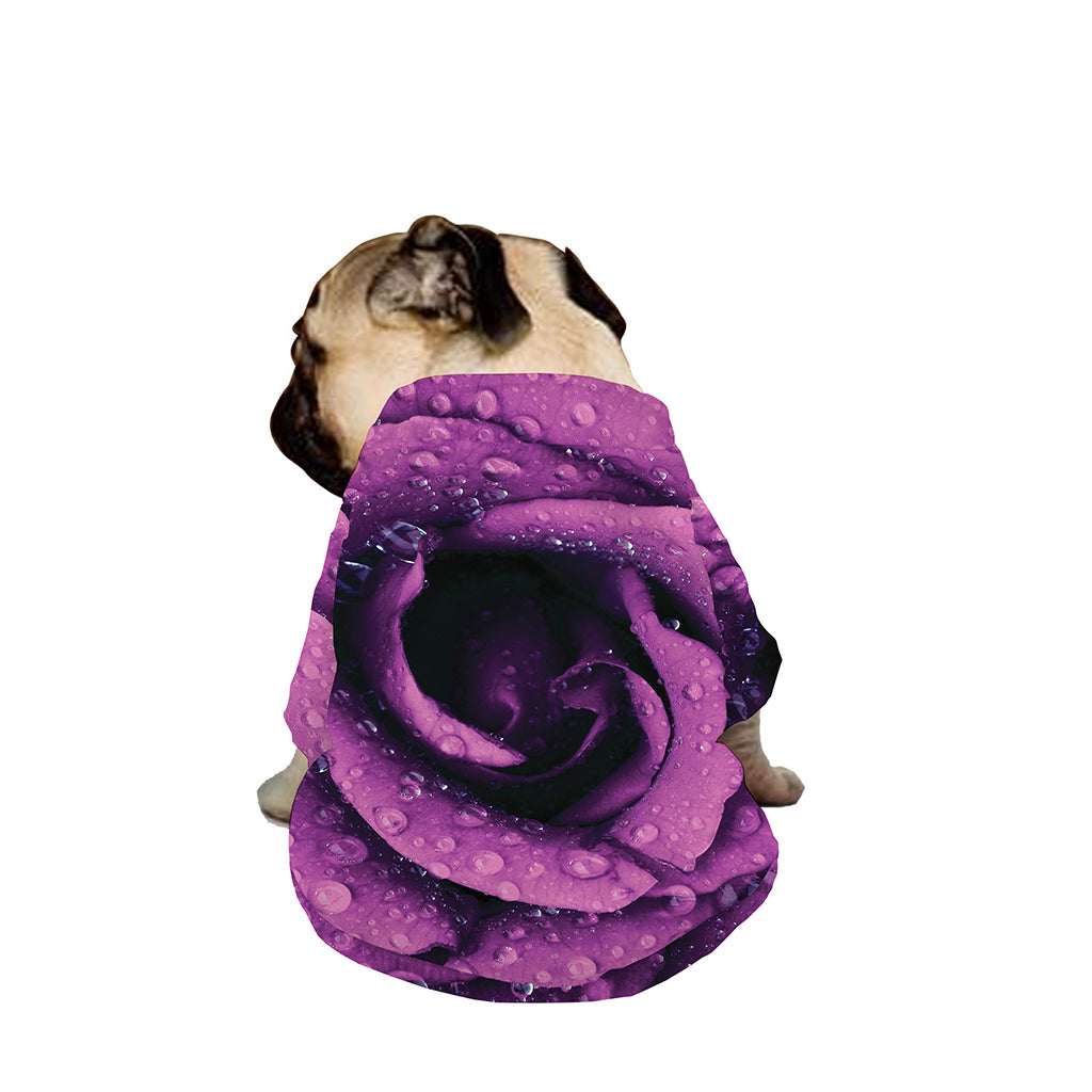 Dark Purple Rose Print Dog Zip Up Jacket