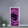 Dark Purple Rose Print Door Sticker