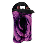 Dark Purple Rose Print Double Neoprene Wine Tote