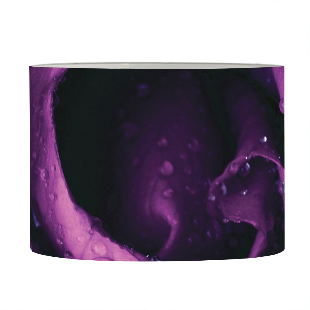Dark Purple Rose Print Drum Lamp Shade
