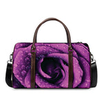 Dark Purple Rose Print Duffle Bag