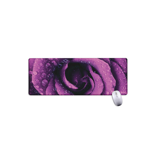 Dark Purple Rose Print Extended Mouse Pad