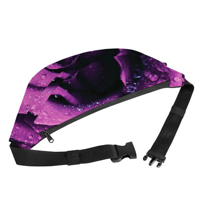 Dark Purple Rose Print Fanny Pack