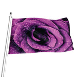 Dark Purple Rose Print Flag