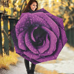 Dark Purple Rose Print Foldable Umbrella