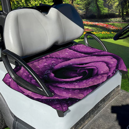 Dark Purple Rose Print Golf Cart Seat Cover