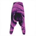 Dark Purple Rose Print Hammer Pants