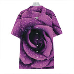 Dark Purple Rose Print Hawaiian Shirt