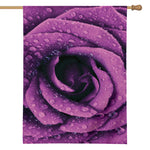 Dark Purple Rose Print House Flag