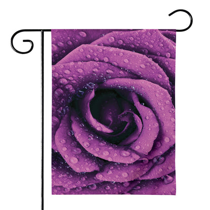 Dark Purple Rose Print House Flag