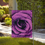 Dark Purple Rose Print House Flag