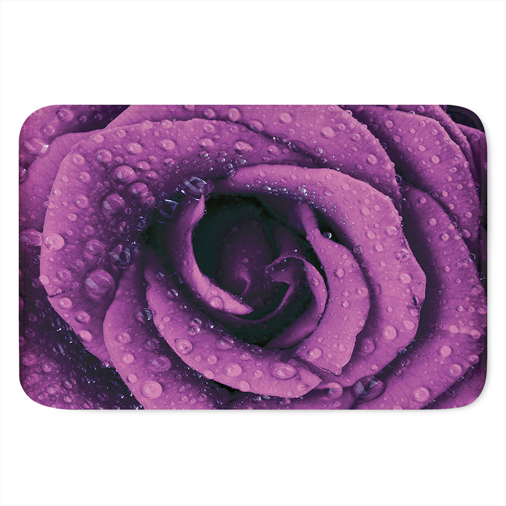 Dark Purple Rose Print Indoor Door Mat