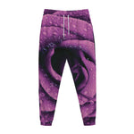 Dark Purple Rose Print Jogger Pants