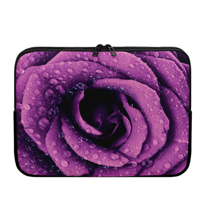 Dark Purple Rose Print Laptop Sleeve