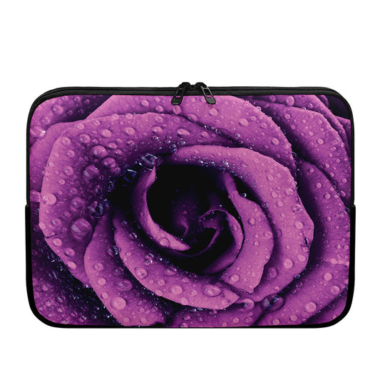Dark Purple Rose Print Laptop Sleeve