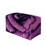 Dark Purple Rose Print Leather Tissue Box Cover