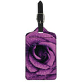 Dark Purple Rose Print Luggage Tag