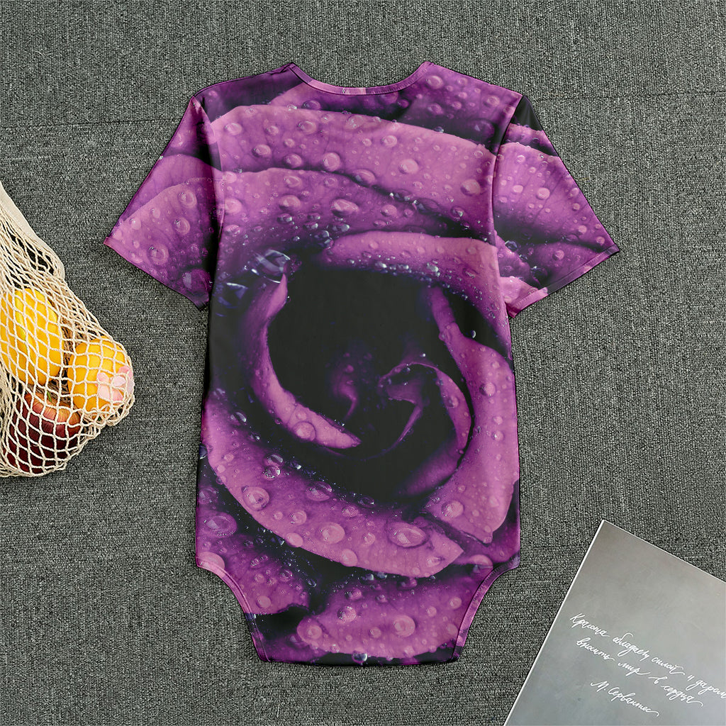 Dark Purple Rose Print Men's Bodysuit