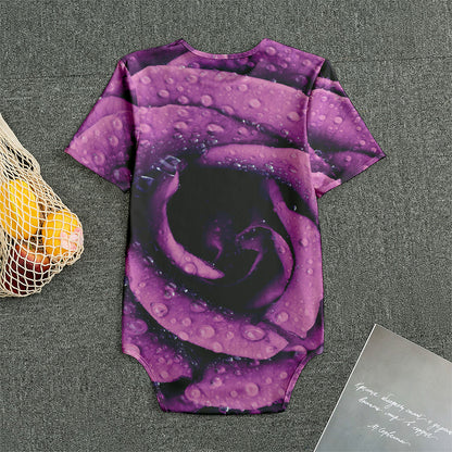 Dark Purple Rose Print Men's Bodysuit