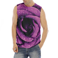 Dark Purple Rose Print Men's Fitness Tank Top