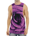 Dark Purple Rose Print Men's Muscle Tank Top