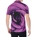 Dark Purple Rose Print Men's Shirt