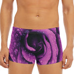 Dark Purple Rose Print Men's Short Boxer Briefs