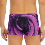 Dark Purple Rose Print Men's Short Boxer Briefs