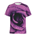Dark Purple Rose Print Men's Athletic T-Shirt