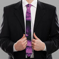 Dark Purple Rose Print Necktie