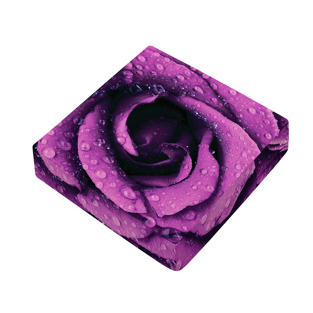 Dark Purple Rose Print Outdoor Seat Cushion Cover