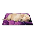 Dark Purple Rose Print Pet Cooling Mat Cover