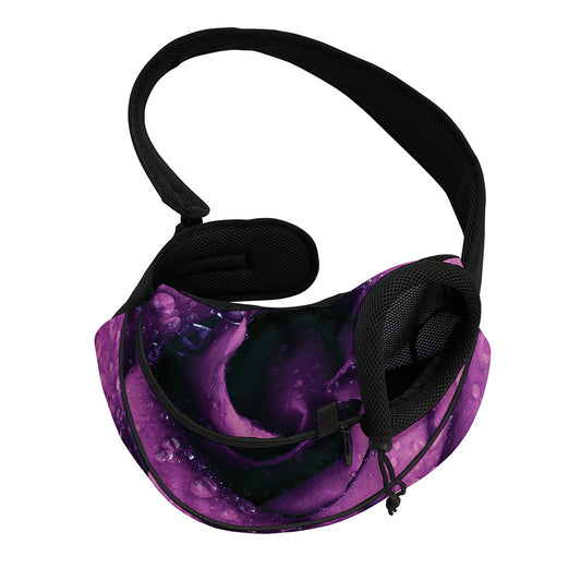 Dark Purple Rose Print Pet Sling Carrier