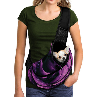 Dark Purple Rose Print Pet Sling Carrier