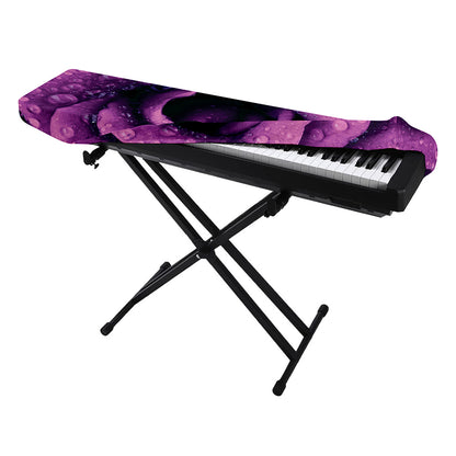 Dark Purple Rose Print Piano Keyboard Cover