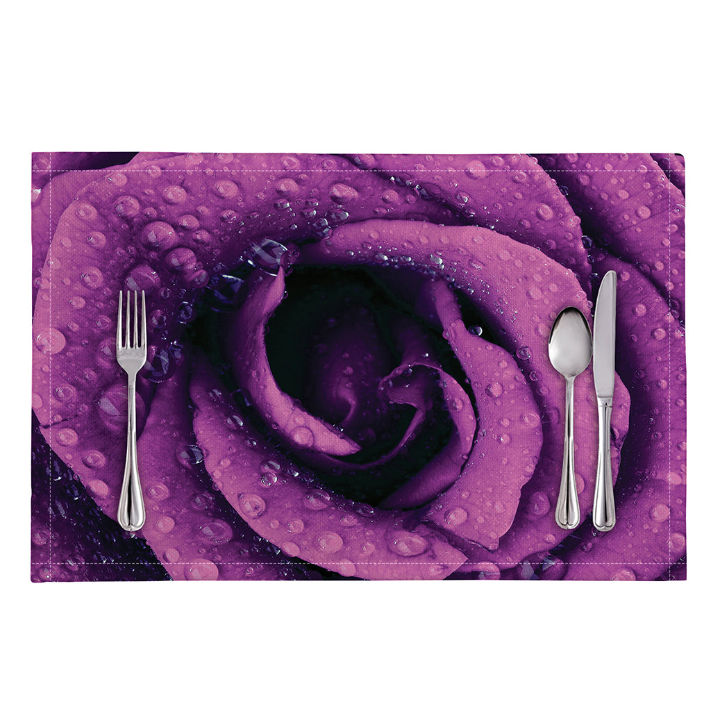 Dark Purple Rose Print Placemat