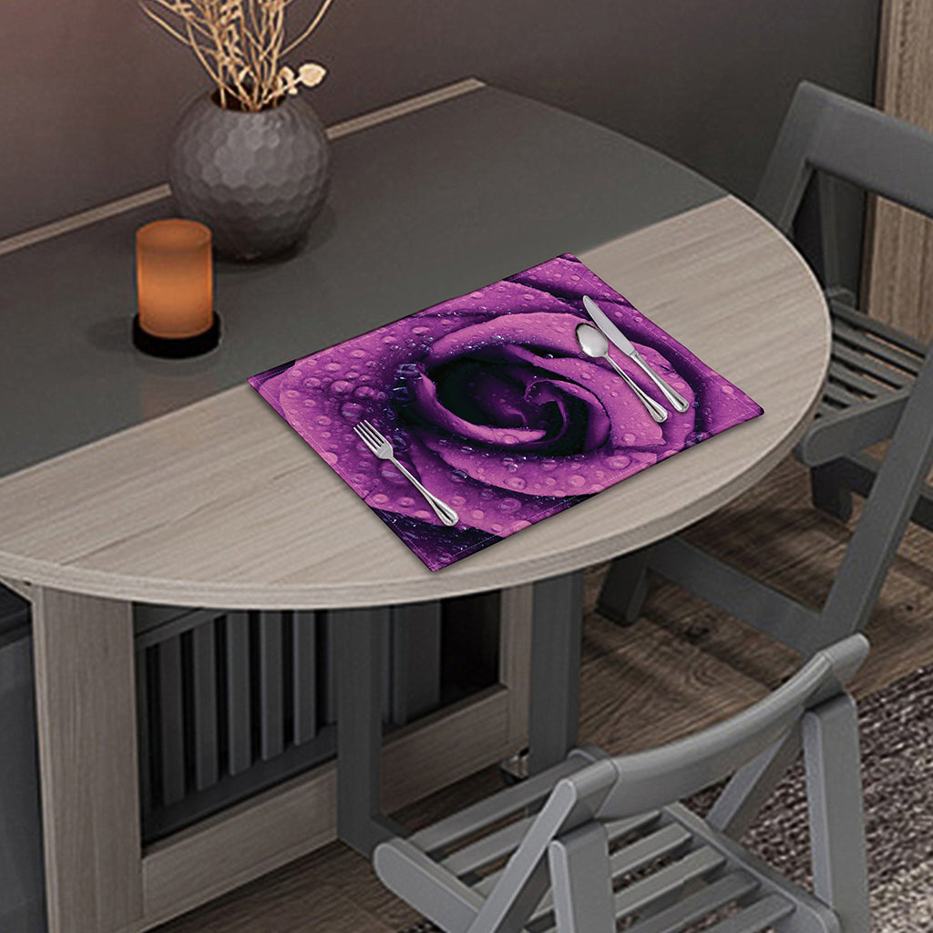 Dark Purple Rose Print Placemat
