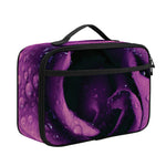 Dark Purple Rose Print Portable Lunch Bag