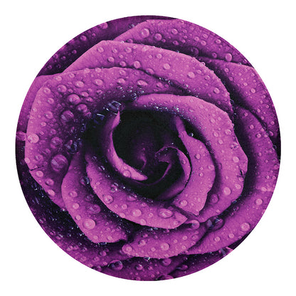 Dark Purple Rose Print Round Blanket