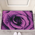 Dark Purple Rose Print Rubber Doormat