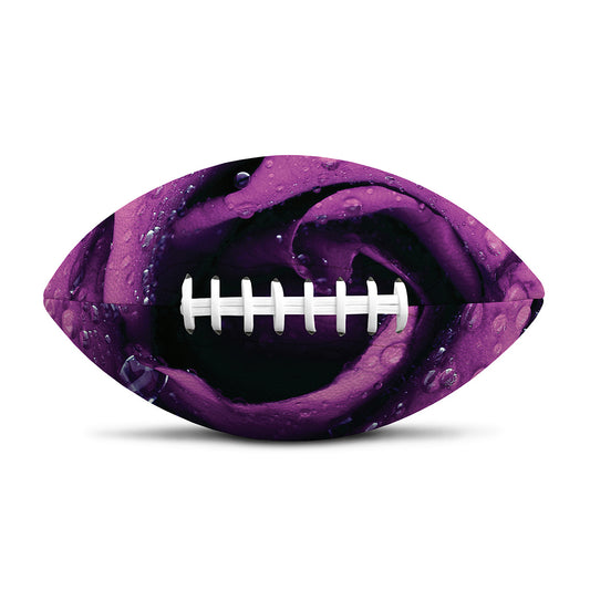 Dark Purple Rose Print Rugby Ball