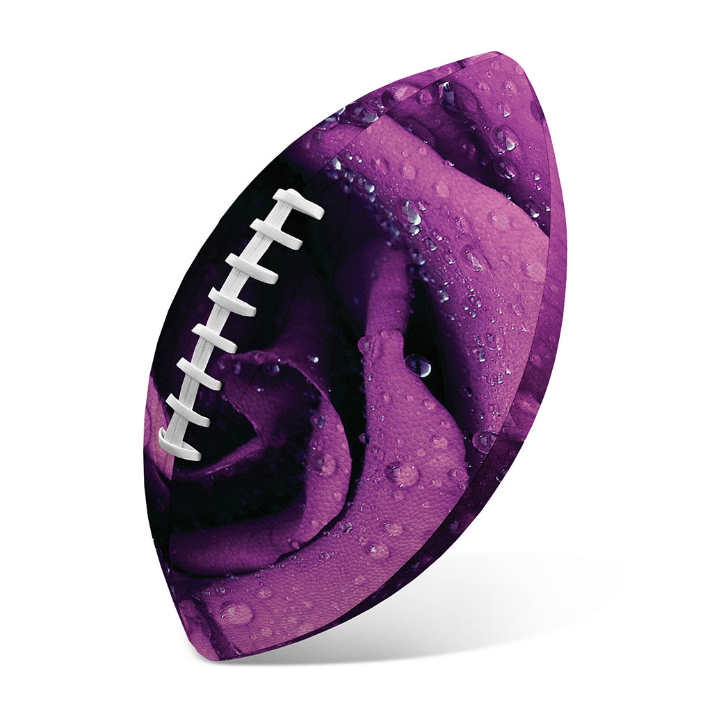 Dark Purple Rose Print Rugby Ball