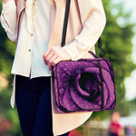 Dark Purple Rose Print Shoulder Strap Bible Bag